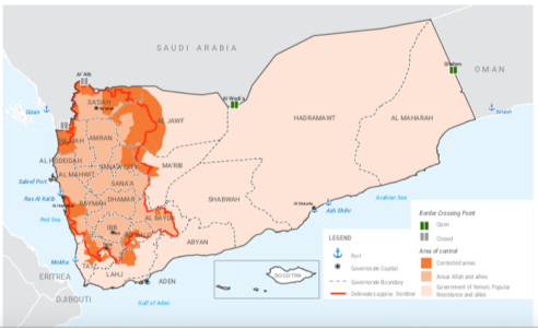 Mapa de Yemen