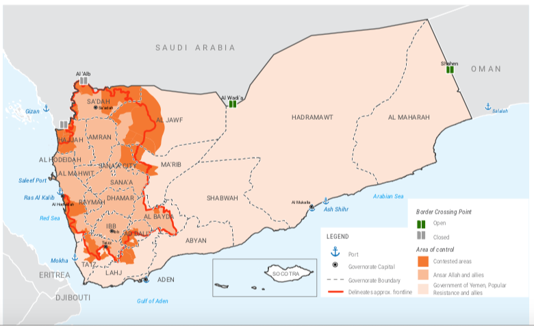 Mapa de Yemen