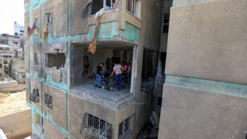 Edificio derrumbado por los ataques
