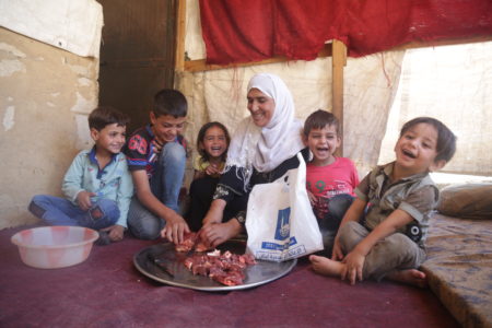 Familia celebrando el Eid al-Adha en el Líbano